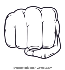 hand fist front colorless style