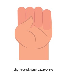 hand fist gesture icon isolated