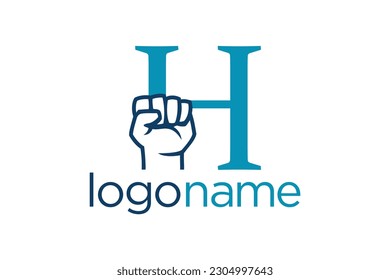 Hand fist and H letter concept. Very suitable in various business purposes also for icon, logo, symbol and many more.