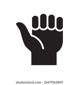 Ícone de punho. Ícone de punho levantado. Símbolo ícone de protesto, forte, coragem, confiança, ativismo, solidariedade, resistência, sucesso, força, forte. Ilustração vetorial