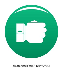 Hand fist icon. Simple illustration of hand fist vector icon for any design green