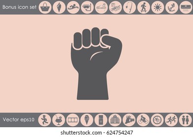 Hand, fist icon vector