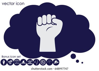 Hand, fist icon vector