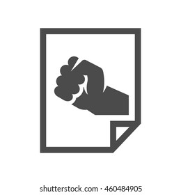 Hand fist icons in single color. Vintage propaganda poster