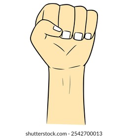 hand with a fist illustration hand drawn isolated vector