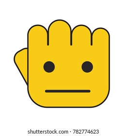 Hand Fist Illustration. Expressionless Face Straight Face Emoji vector illustration.
