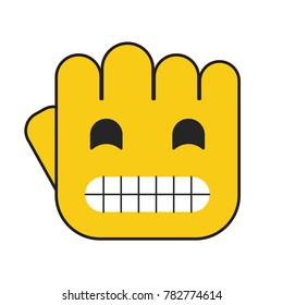 Hand Fist Illustration. Grinning Face Emoji vector illustration