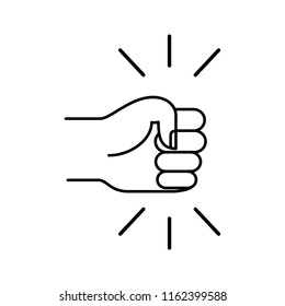 Hand fist line icon. Vector