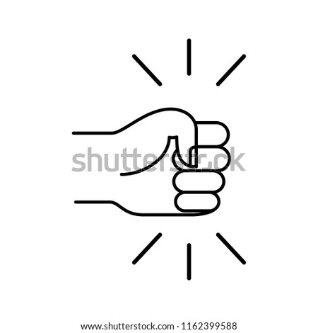 Hand fist line icon. Vector