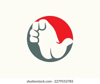 
Hand fist logo design vector