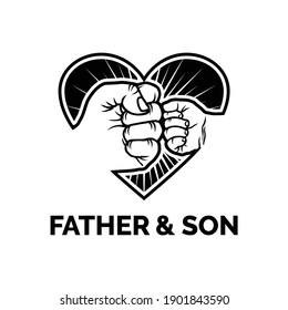 hand, fist, love, father and son logo design inspiration