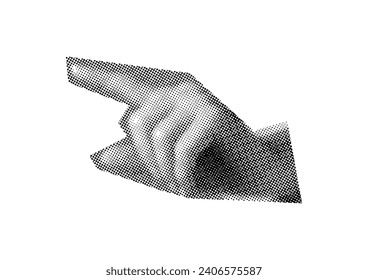 hand, fist, palm, dots Punk y2k black and white collage elements