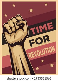 Hand Fist Poster Revolution Icon