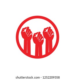 hand fist protest symbol vector