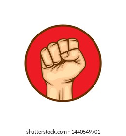 hand fist raised up logo template