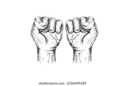  Hand mit Faust. Handvektor