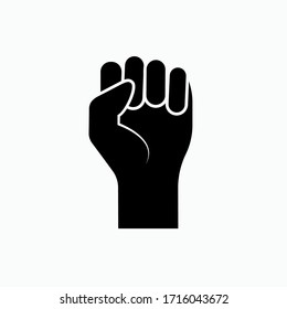 Hand Fisted Icons. Hand Gesture in Glyph Style - Vector.