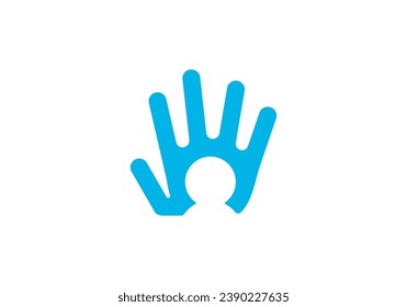 hand five with people logo design vector illustration