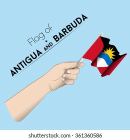 The hand with the flag of Antigua and Barbuda
