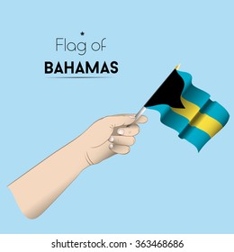 The Hand with the Flag of Bahamas