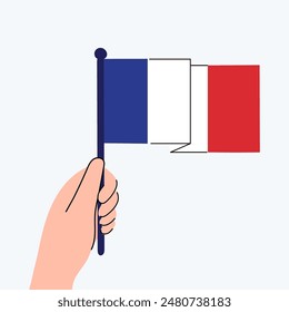 Hand with the flag of France