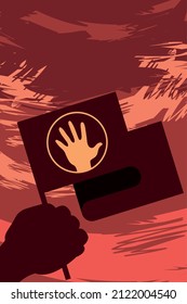hand with flag of human rights design