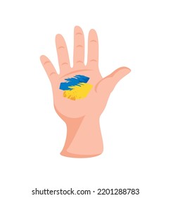 hand with flag, pray for Ukraine icon