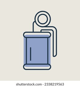 Granada de flash manual de fuerzas especiales vectorial icono aislado. Explosión policial. Señal de arma. Símbolo gráfico para el diseño de su sitio web, logotipo, aplicación, interfaz de usuario