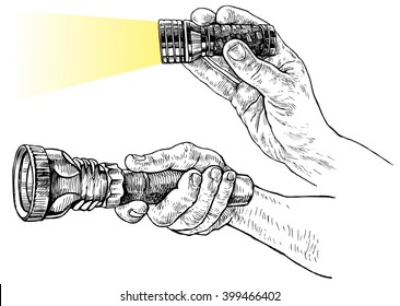 Hand and flashlight 