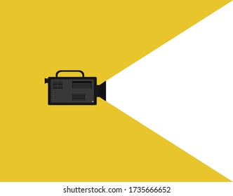 Hand flashlight icon, vector illustration