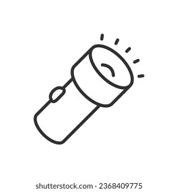 Hand flashlight, linear icon. Line with editable stroke