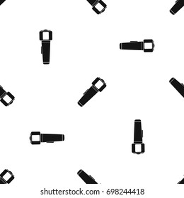 Hand flashlight pattern repeat seamless in black color for any design. Vector geometric illustration