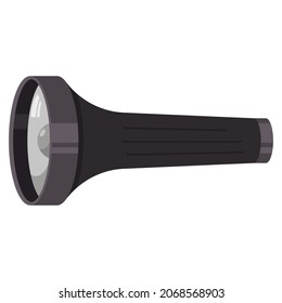 Hand flashlight vector cartoon illustration isolated on a white background.