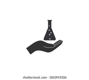 Mano, icono del matraz. Ilustración vectorial.