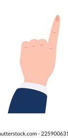 Icono plano de mano Dedo mostrando gesto. Ilustración del vector