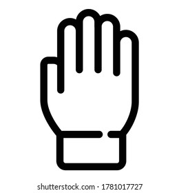 Icono plano de mano aislado en fondo blanco