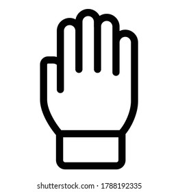 Icono plano de mano aislado en fondo blanco