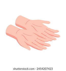 mano plana icono de la palma de la mano que muestra el producto.