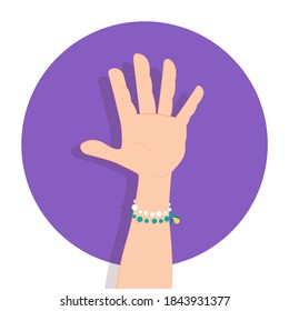 Hand Flat Icon. Say Hi. Hello.