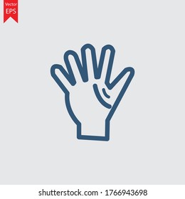 hand flat vector icon background. Editable stroke.
