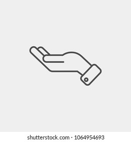 Hand flat vector icon. Palm flat vector icon