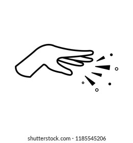 hand flick off line vector.