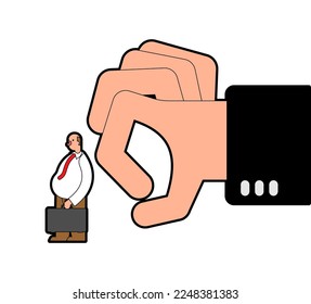 Hand flicked worker. Concept of dismissal from the office