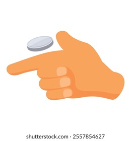 Hand is flipping a coin in the air, deciding between two options