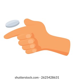 Hand flipping a coin, preparing to make a difficult decision based on the outcome