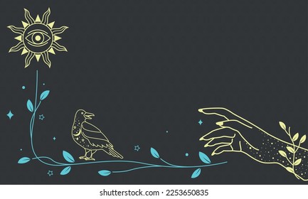 hand with flower esoteric style