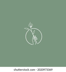 HAND AND FLOWER LOGO VECTOR