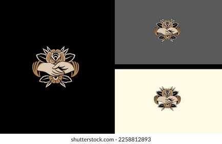 hand and flowers vector illustration artwork design