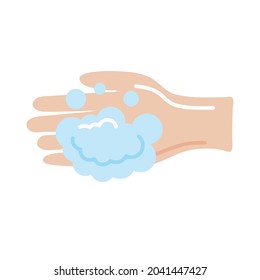 hand with foam soap icon