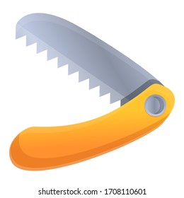 Hand klappbares Sägesymbol. Cartoon mit handklappbarer Säge Vektorillustration Symbol für Webdesign einzeln auf weißem Hintergrund